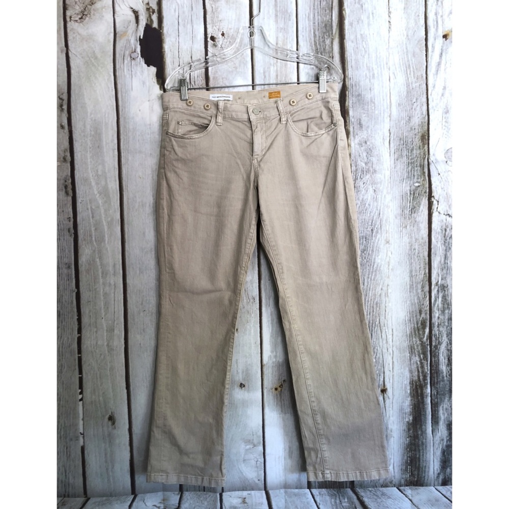 Anthropologie Pilcro Beige Low Rise Straight Jeans